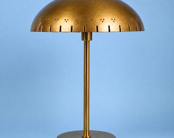 Mid Century Brass Table Lamp, Mushroom Dome Bedside Lamp, Handmade Solid Brass Desk Light, Vintage Style Modern Home Decor