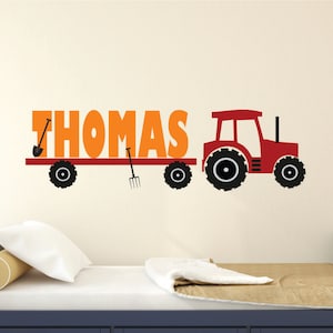 Tractor Wall Decal, Tractor Name Decal Personalized, Tractor Name Decal, Nursery Name Decal, Tractor Boy Bedroom Wall Decal