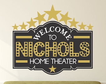 Personalized Home Theater Decal: Custom Movie Room Decor