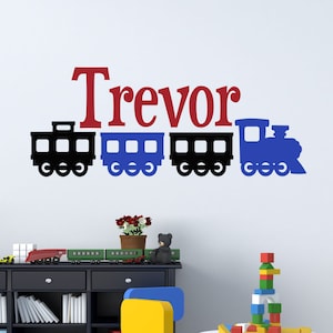 Train Name Decal, Train Wall Decal, Personalized Train Decal, Choo Choo Train, Nursery Train Decal, Train Decor, Train Theme Room
