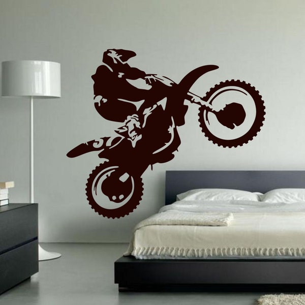 Motocross Wall Decal, Dirt Bike Decor, Motocross Decor, Dirt Bike Wall Decal, Dirtbike Decor, Motocross Baby, Personalized Number