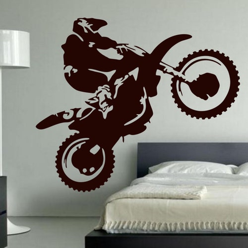 Dirt Bike Wall Decal Motocross Motorcycle Col376 Etsy