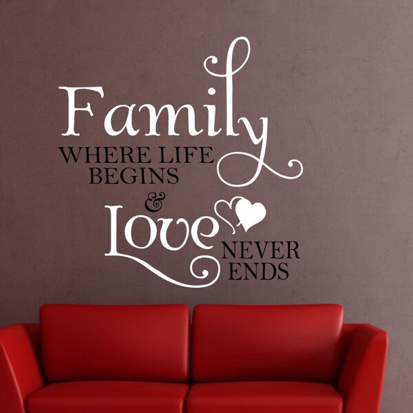 Family Love Wall Decal: Home Decor Vinyl Art