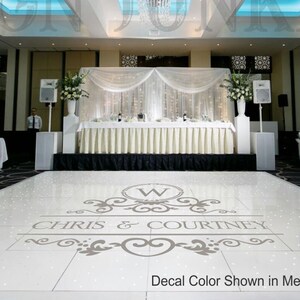 Custom Wedding Dance Floor Decal, Wedding Monogram, Pick your Size and Color - DFD0020