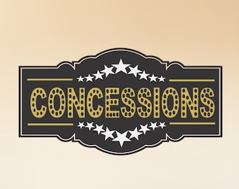 Home Theater Concessions Wall Decal: Snack Bar Decor