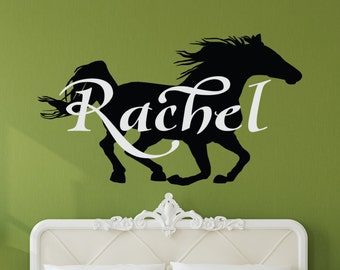 Horse Wall Decal, Horse Decor, Personalized Horse, Horse Art, Horse Nursery, Equine Art, Equine Decor, Nursery Name Decal - WD0050