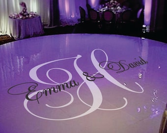 Wedding Dance Floor Decal, Personalized Wedding, Vinyl Floor Decals, Wedding Decor, Wedding Monogram -  DFD0003