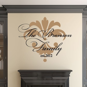 Family Wall Decal, Family Established Wall Decal, Personalized Family Wall Decal, Family Name Decal, Monogram Established - WD0123