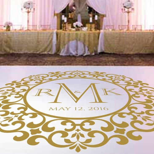 Dance Floor Decal Wedding Decor Wedding Decoration Monogram Etsy