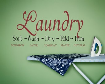 Laundry Room Wall Decal: Custom Color Vinyl Sticker