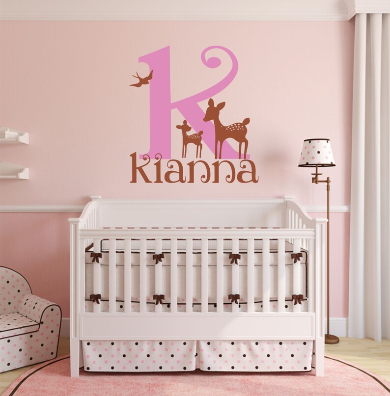 Deer Wall Decal Nursery Name Decal Girls Name Decal. Baby Etsy