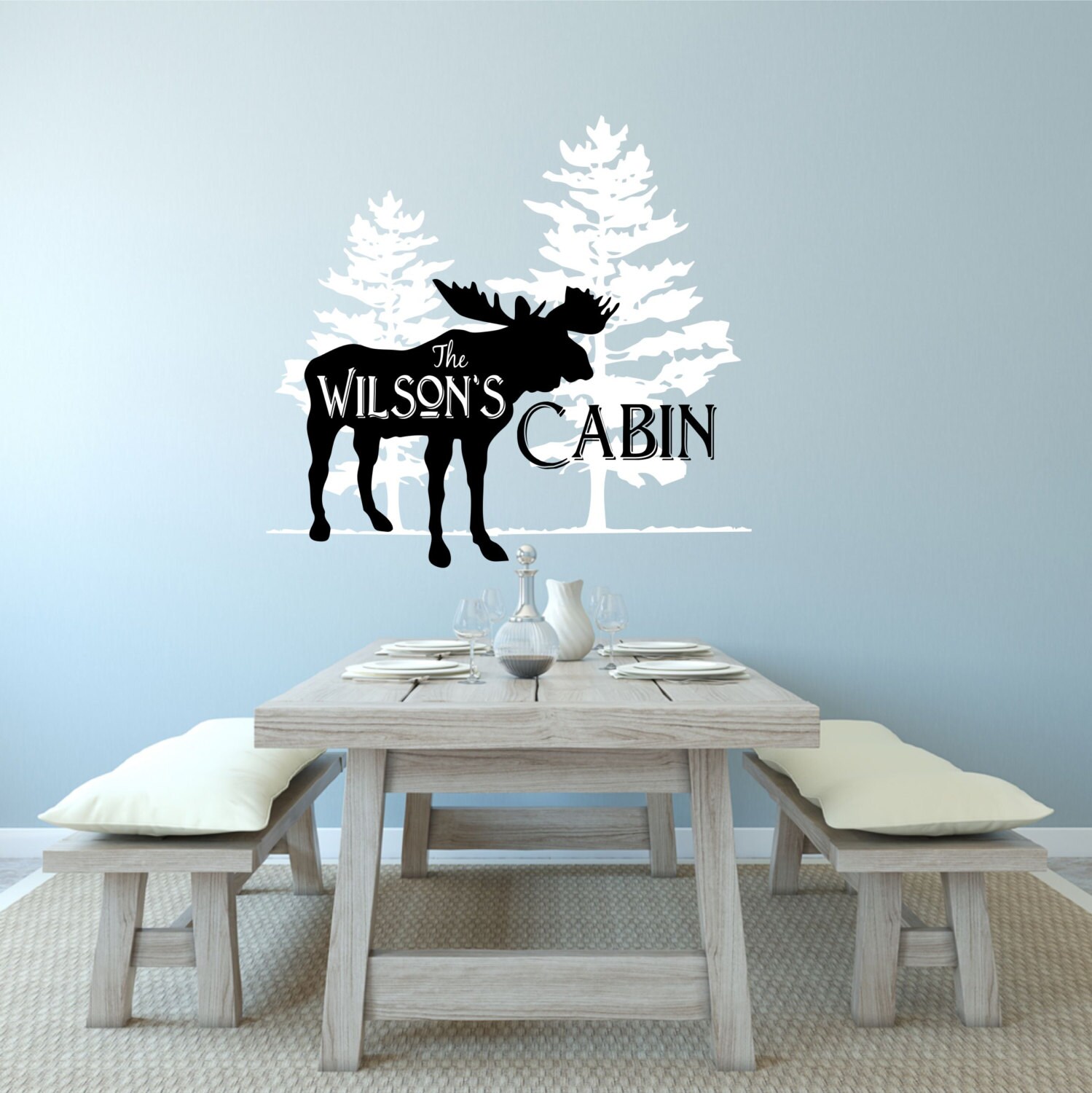 Personalized Cabin Decal Family Cabin Wall Decal Cabin Etsy
