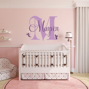 Fairy Name Wall Decal, Personalized Name Decal, Girls Name Decal ...