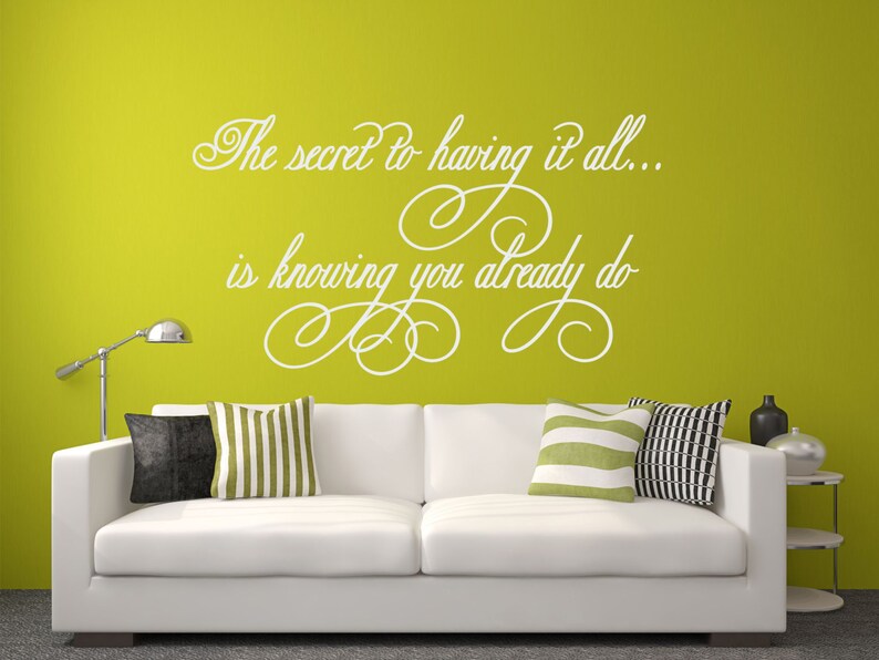 Family Wall Decal, Romantic Love Decal, The Secret To Having It All, Photo Wall Decal, Picture Wall Decal, Family Wall Decor WD0077 image 4