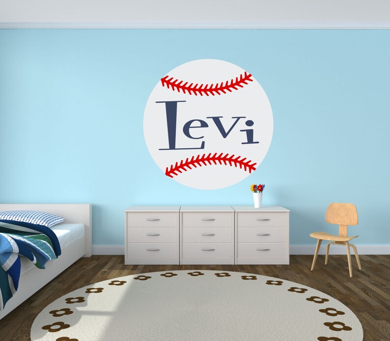 Baseball Wall Decal Baseball Decor Personalized Name Etsy