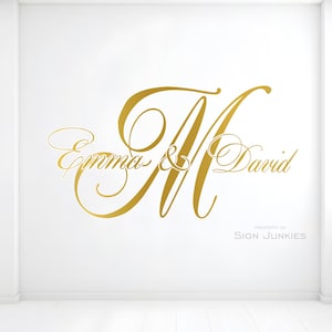 Dance floor wedding decoration reception monogram first dance photo backdrop elegant bride and groom name- bridal gift wall art
