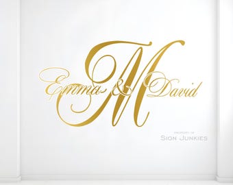 Personalized Wedding Dance Floor Decal: Elegant Monogram, Custom Vinyl