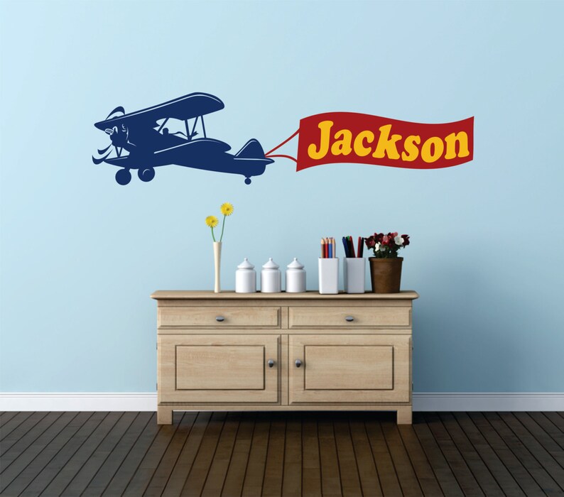 Airplane Wall Decal Airplane Decor Personalized Airplane Etsy