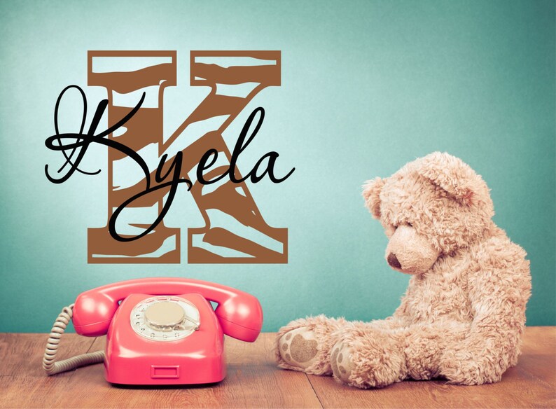 Zebra Name Decal Zebra Print Wall Decal Personalized Zebra | Etsy