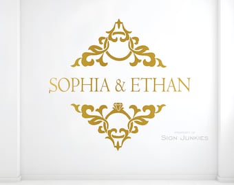 Personalized Wedding Dance Floor Vinyl Decal: Custom Monogram