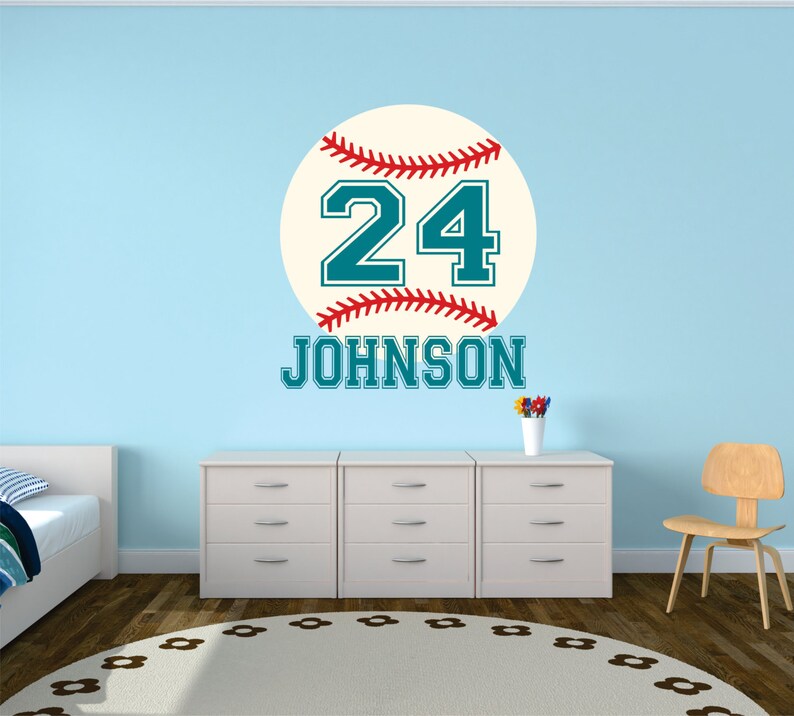 Baseball Wall Decal Personalized Name Baseball Decal Etsy