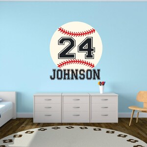 Baseball Wall Decal, Personalized Name Baseball Decal, Baseball Decor, Baseball Nursery Decal, Baseball Nursery Decor, Boys Room
