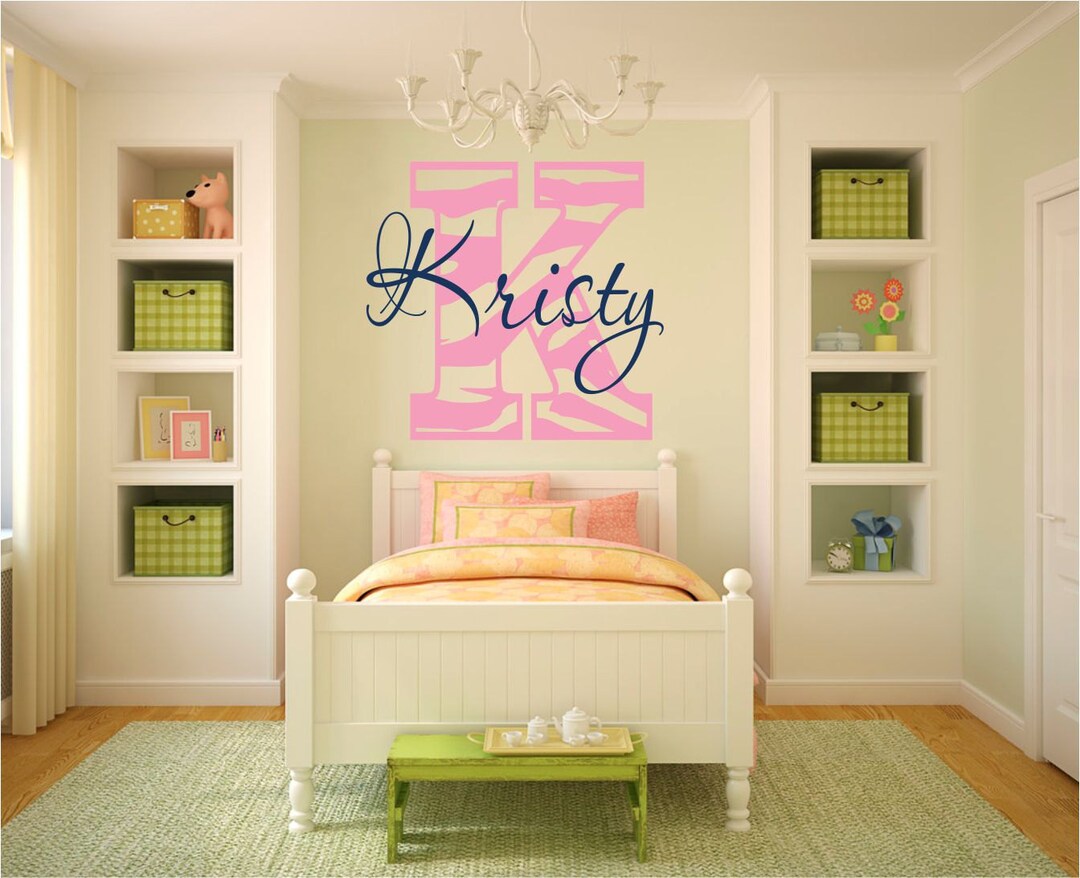 Zebra Name Decal, Zebra Print Wall Decal, Personalized Zebra Name ...