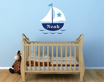 Sailboat Wall Decal Personalized with Name