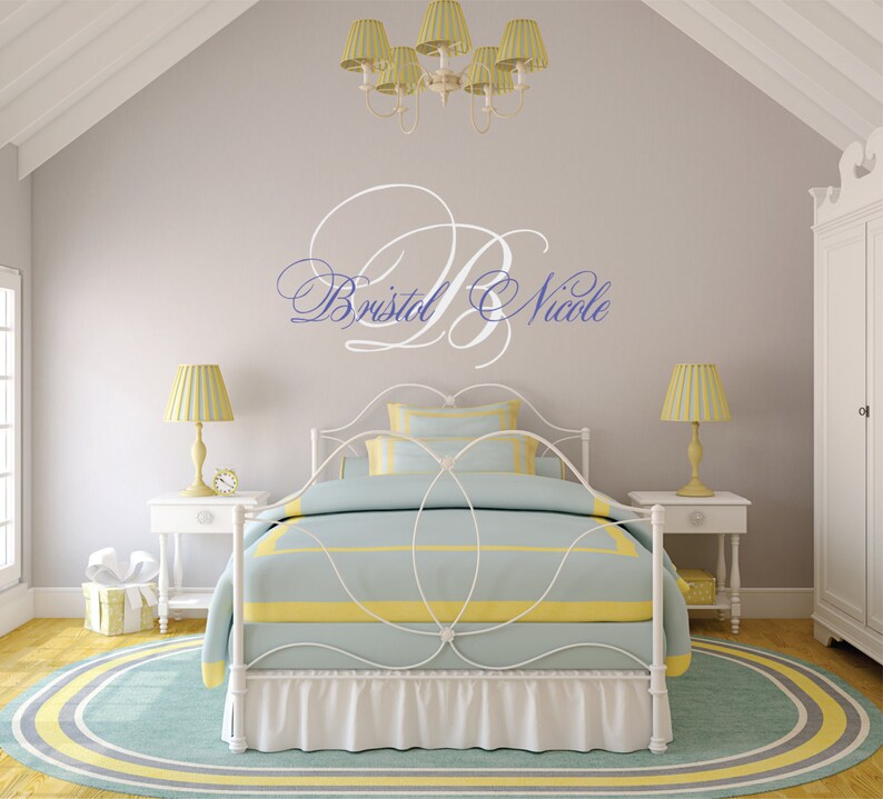 Fancy Script Name Decal Script Name Decal Nursery Name Etsy