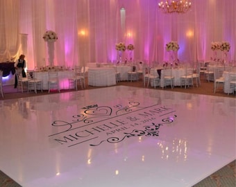 Wedding Dance Floor Decal, Wedding Floor Monogram, Vinyl Floor Decals, Wedding Decor