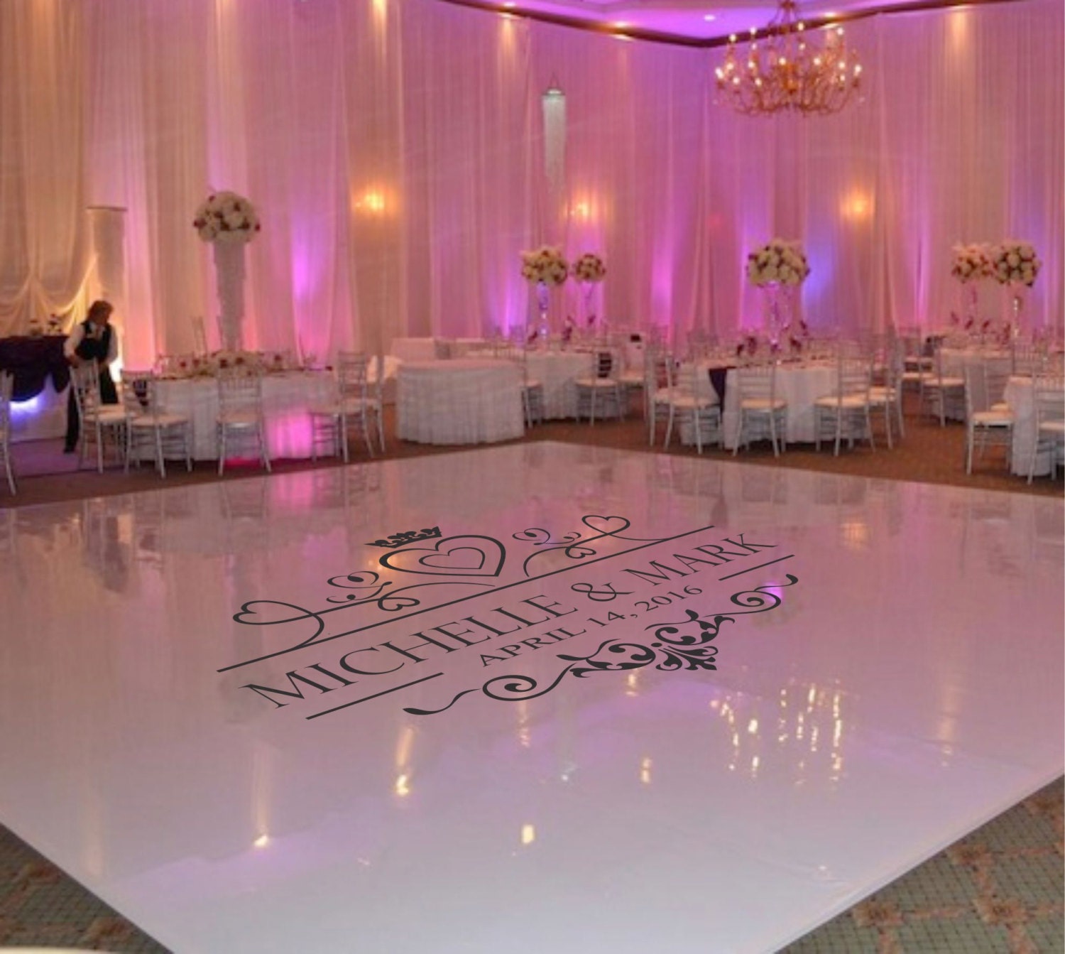Wedding Dance Floor Decal Wedding Floor Monogram Vinyl Floor Etsy