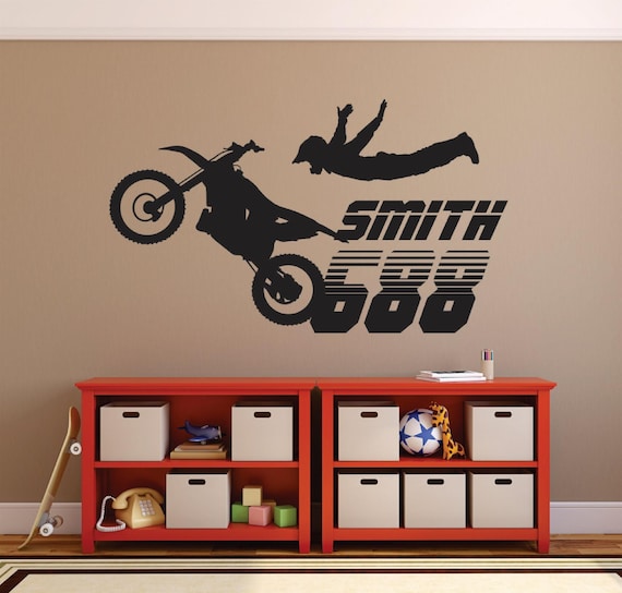 Personalized Motocross Wall Decal: Dirt Bike Decor