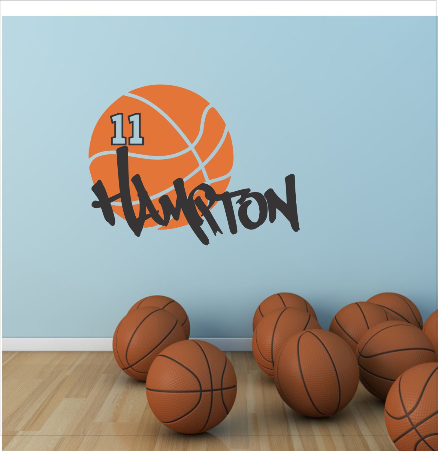 Personalized Basketball Name Decal Basketball Nursery Sports Etsy