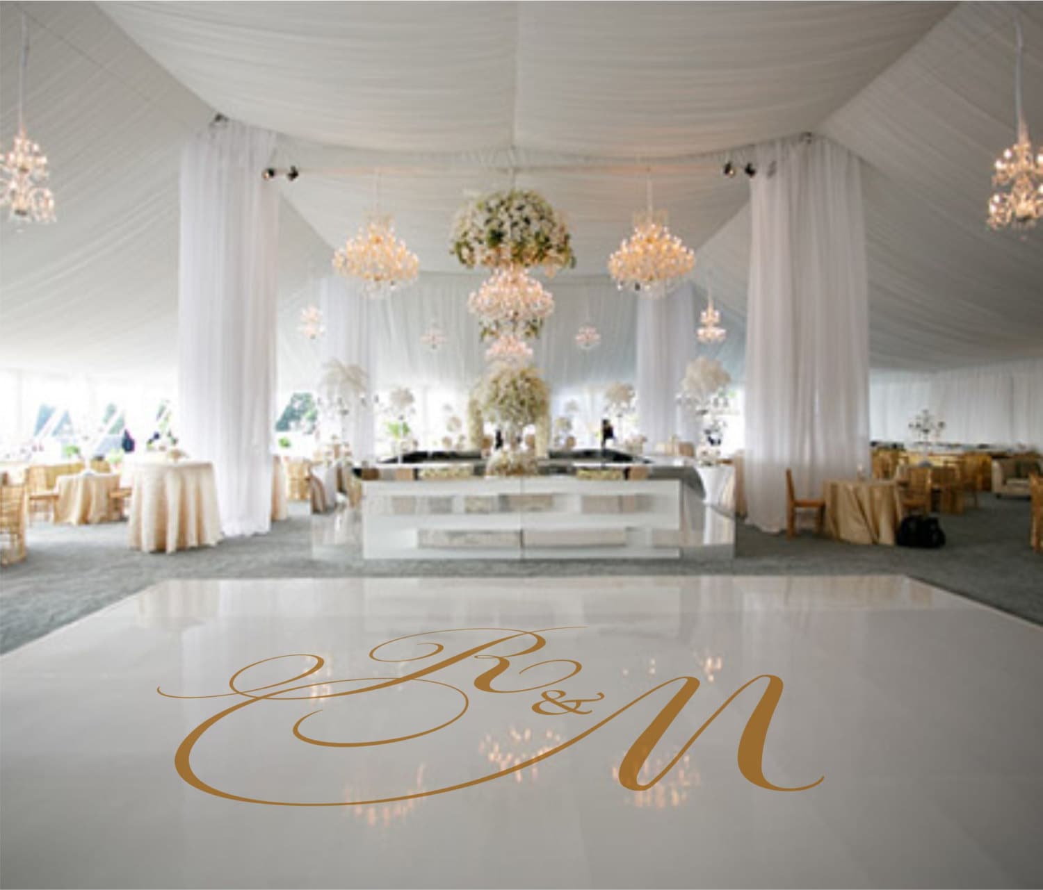 Dance Floor Decal Wedding Decor Wedding Decoration Monogram Etsy