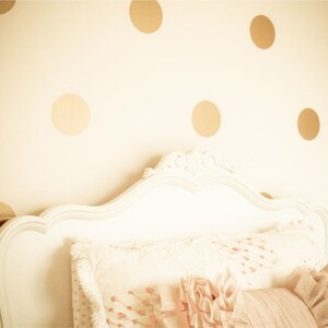 Gold Polka Dots, Polka Dot Decals, Gold Circles, Gold Dots, Polka Dot Decor, Metallic Gold Polka Dots, Vinyl Wall Decals - 2&quot; thru 11&quot; Dots