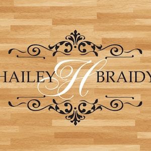 Wedding Dance Floor Decal, Bride Groom Names & Initial, Wedding Floor Monogram, Vinyl Floor Decals, Wedding Decor