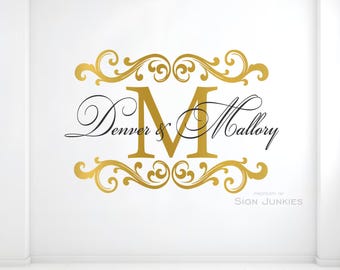 Personalized Wedding Dance Floor Monogram Vinyl Decal