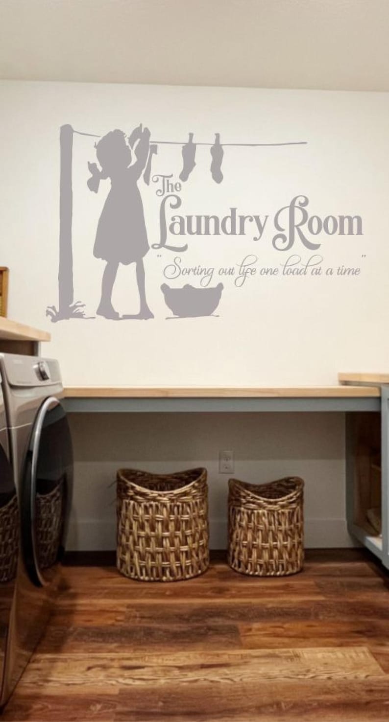Laundry Sign Decal - Perfect Laundry Room Decor and Wall Art  "The Laundry Room - Sorting out life one load at a time."
