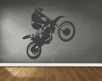 Motocross Wall Decal: Personalized Dirt Bike Decor