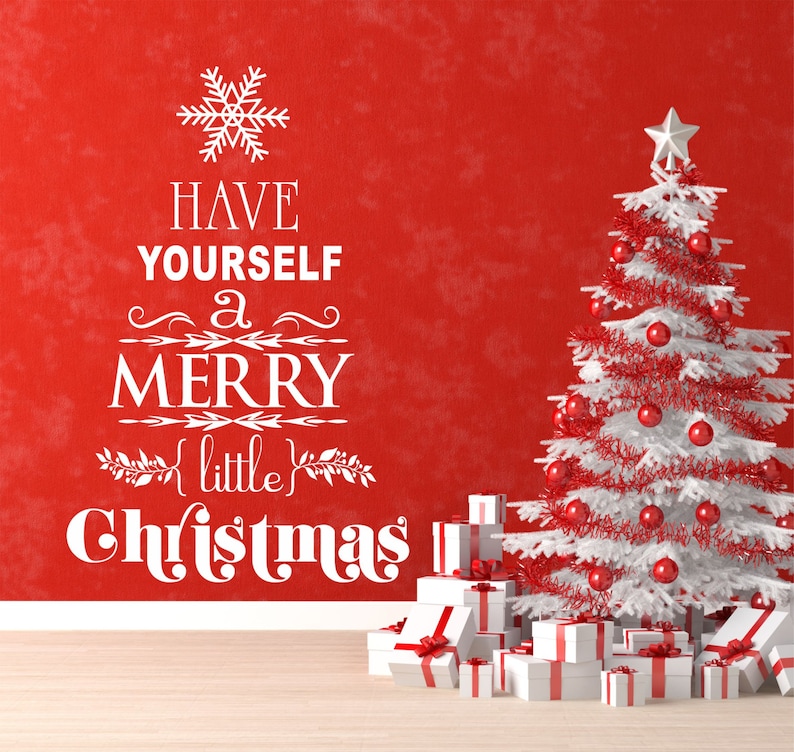Have Yourself a Merry Little Christmas Santa Wall Decal KAL Christmas Tree Christmas Wall Decal XMD011 Christmas Decor