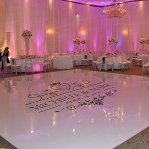 Wedding Dance Floor Decal, Wedding Floor Monogram, Vinyl Floor Decals, Wedding Decor DFD0002 image 4