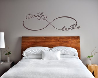 Infinity Eternal Love Decal, Couples Decals, Love Decor, Wedding Gifts, Bedroom Decals, Vinyl Wall Family Decor - WD0171