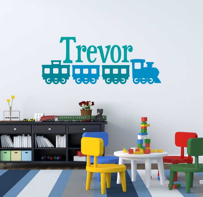 Train Name Decal Train Wall Decal Personalized Train Decal Etsy