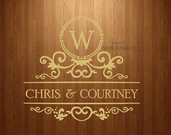 Custom Wedding Dance Floor Decal, Wedding Monogram, Pick your Size and Color