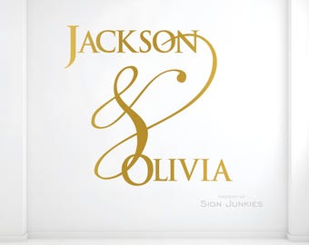 Custom Wedding Monogram Floor Decal: Personalized Vinyl Dance Floor Sticker