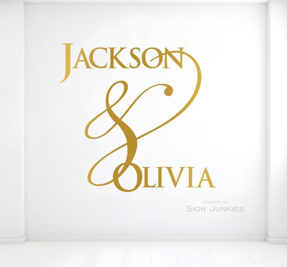 Custom Wedding Monogram Floor Decal: Personalized Vinyl Dance Floor Sticker