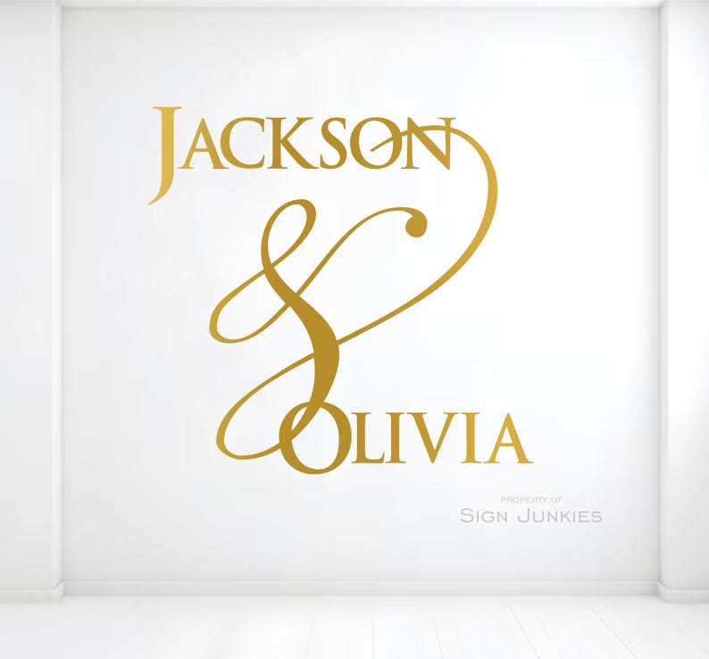 Custom Wedding Monogram Floor Decal: Personalized Vinyl Dance Floor Sticker image 1