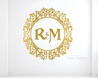 Monogram Dance Floor Decal: Personalized Wedding Decor Sticker