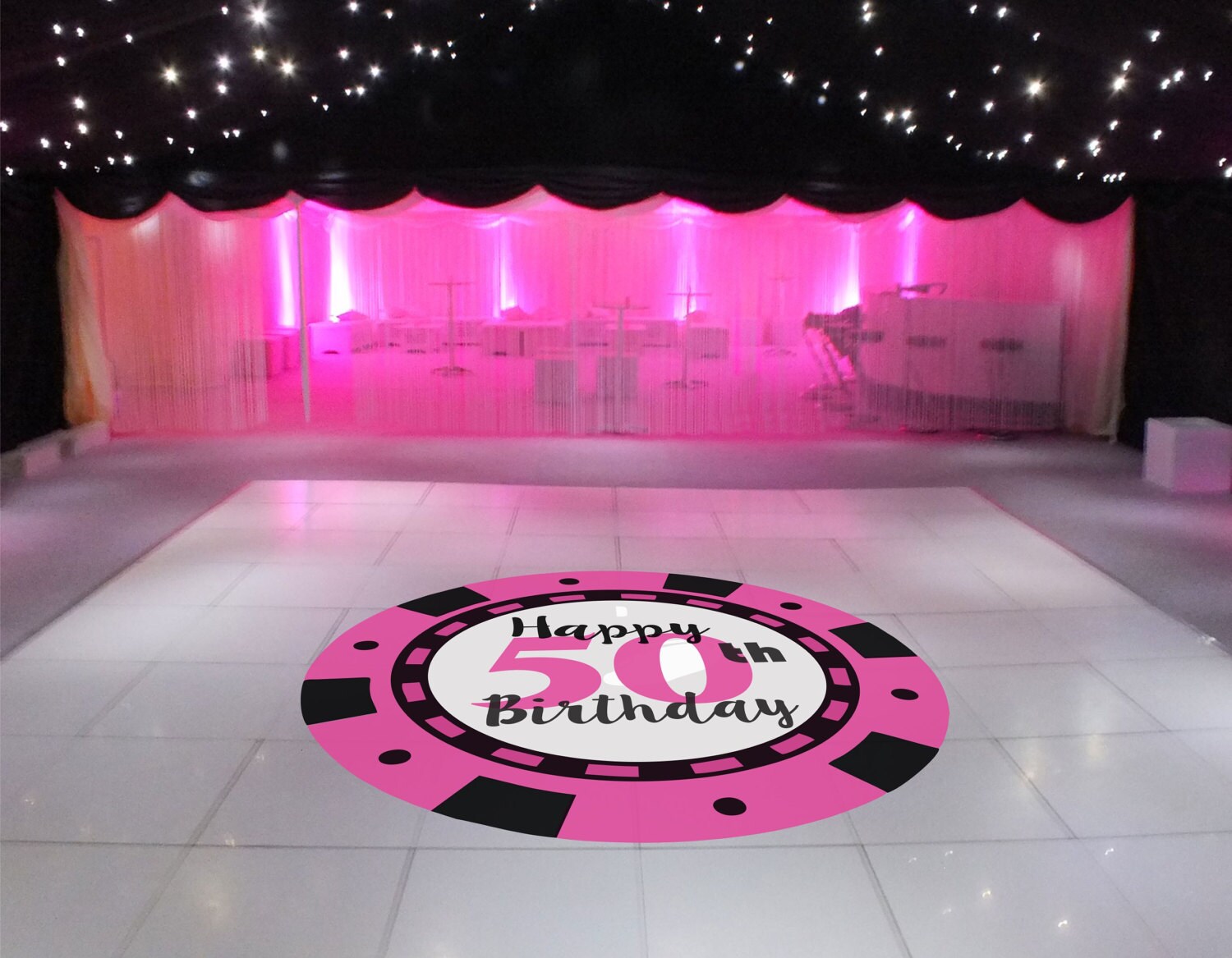 Happy 50th Birthday Dance Floor Decal Choose 30th 40th Etsy UK