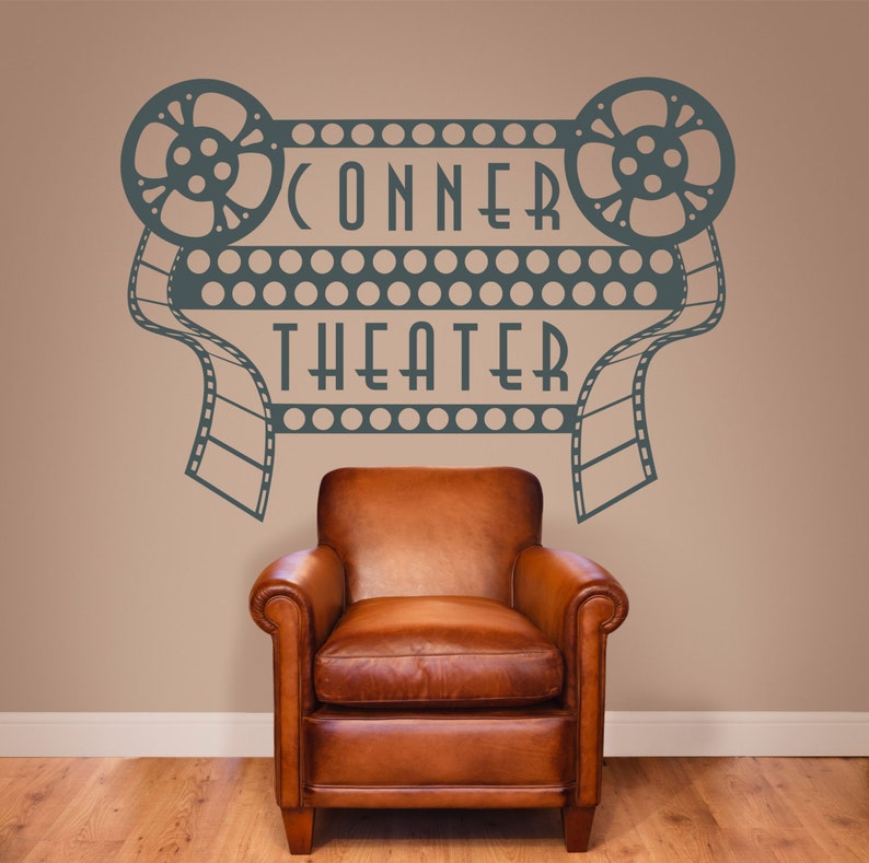 Personalized Home Theater Vinyl Wall Decal: Custom Movie Room Decor - Etsy